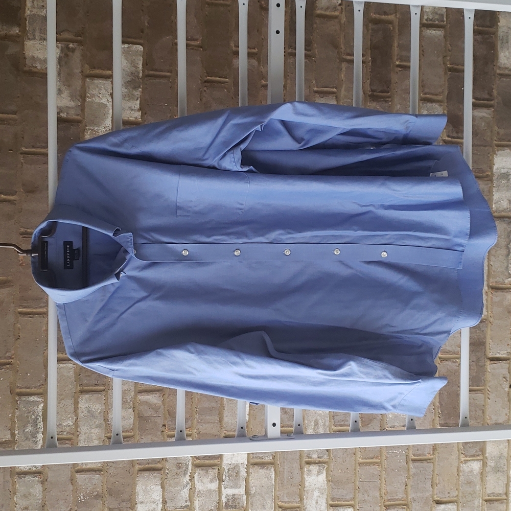 Lands' End • Men's No Iron PinPoint Oxford Dress Shirt